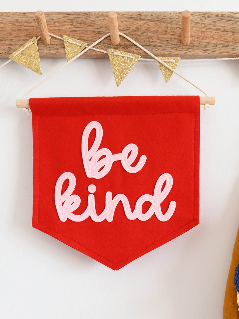 be kind mini felt banner for nursery or kids room decor.