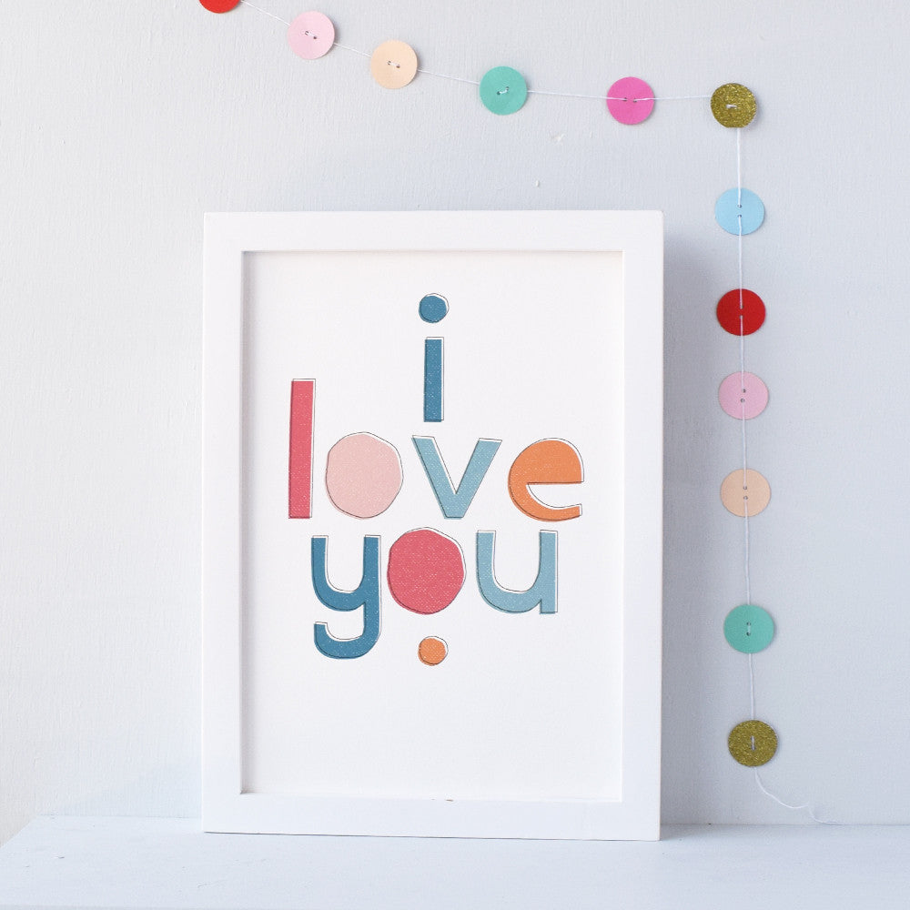 I Love You Typographical Print - Connie Clementine
