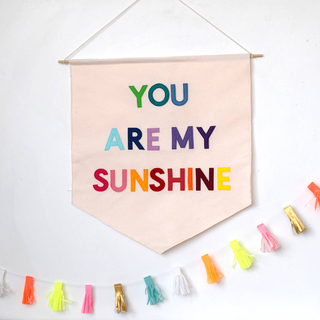 You are my sunshine nursery banner flag - Connie Clementine