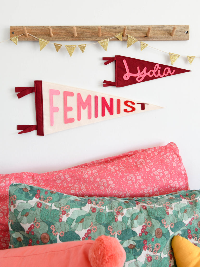 feminist felt pennant flag.