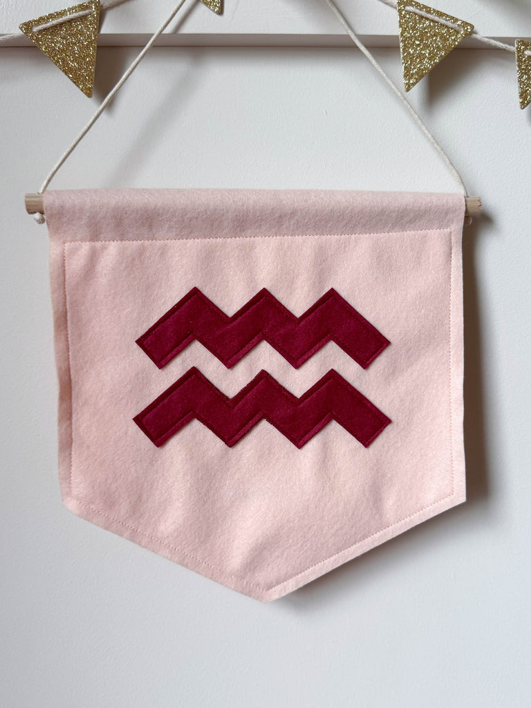 Gift for Aquarius zodiac wall banner 