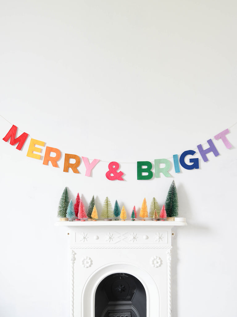 merry and bright christmas felt letter garland