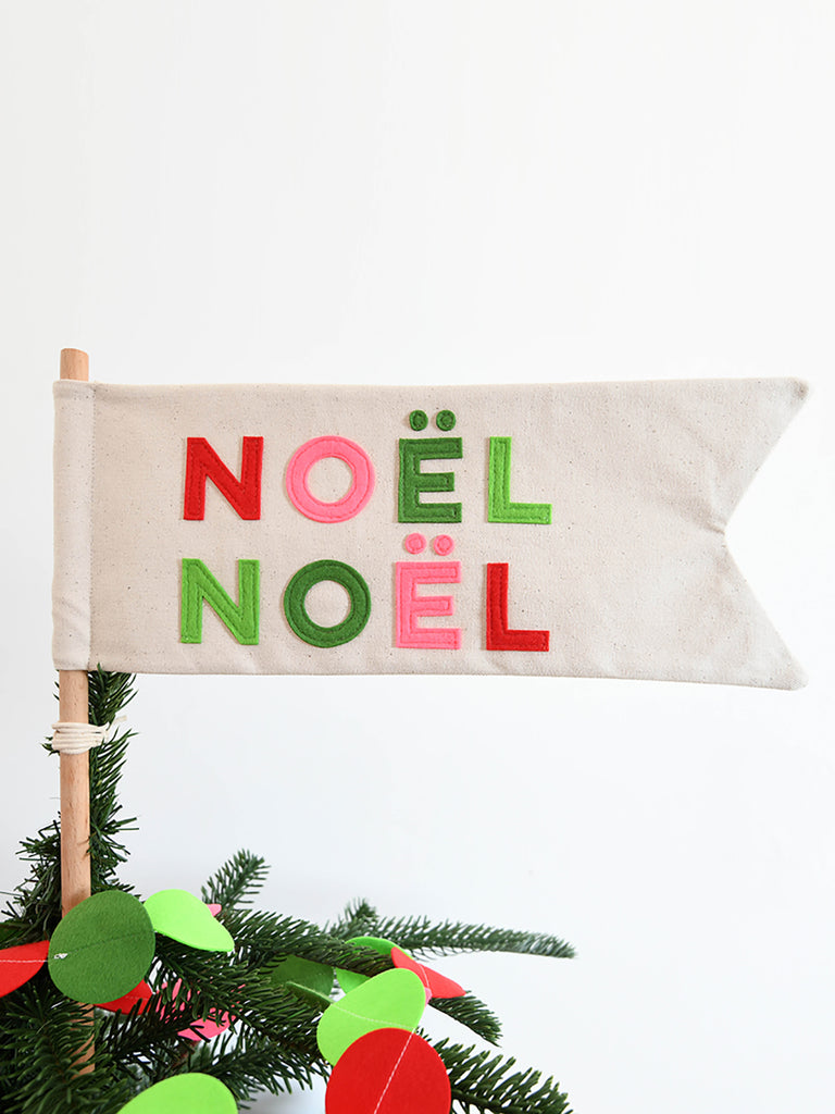 Noel Noel tree topper flag
