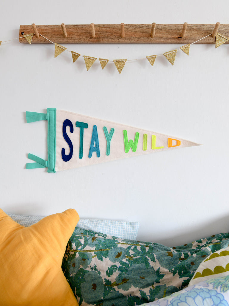 stay wild pennant flag.