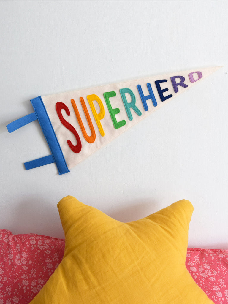 superhero pennant flag.