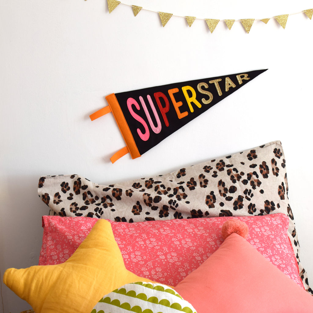 SUPERSTAR pennant flag LIMITED EDITION Gold Glitter - Connie Clementine