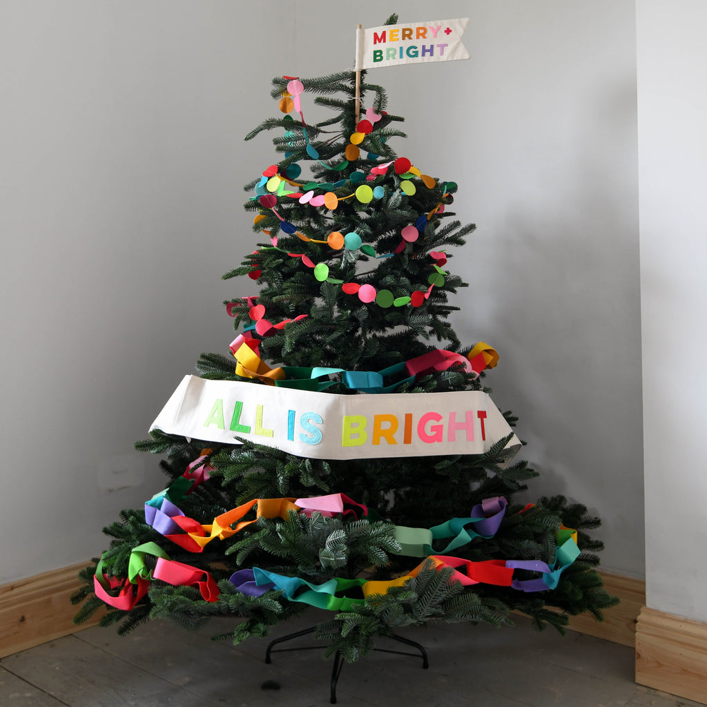 All is  Bright  Christmas tree banner