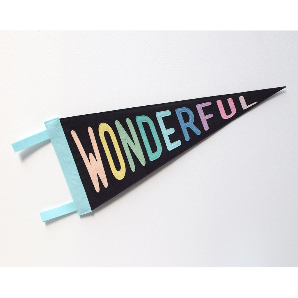 Wonderful Pennant Flag Black - Connie Clementine