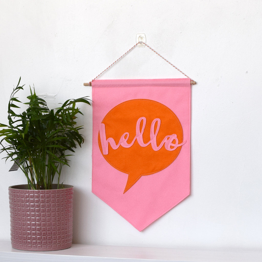 Hello Felt Banner Flag - Connie Clementine