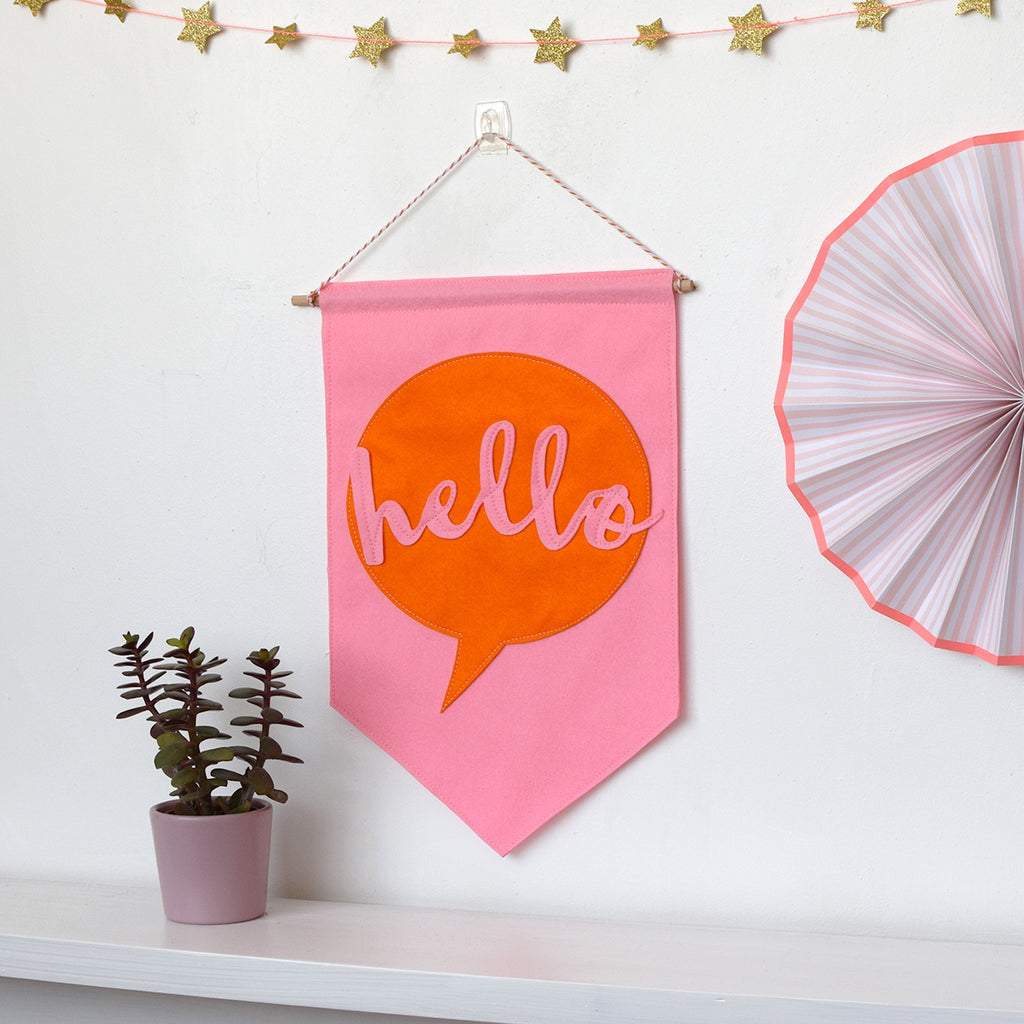 Hello Felt Banner Flag - Connie Clementine