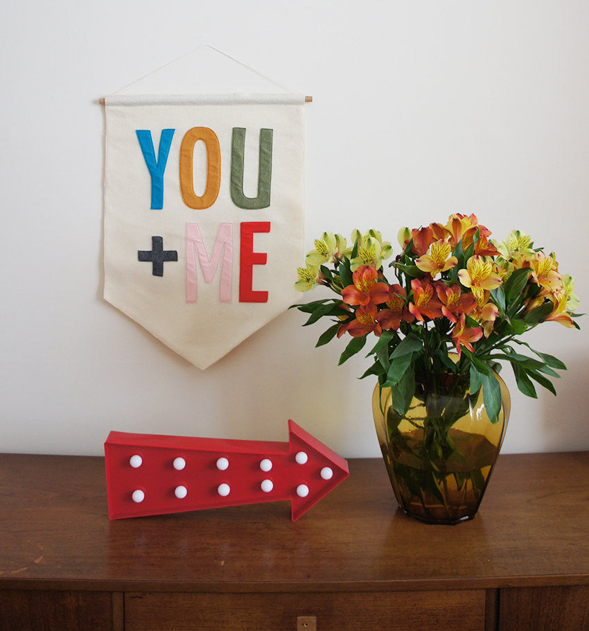 You + Me Felt Banner Wall Flag - Connie Clementine