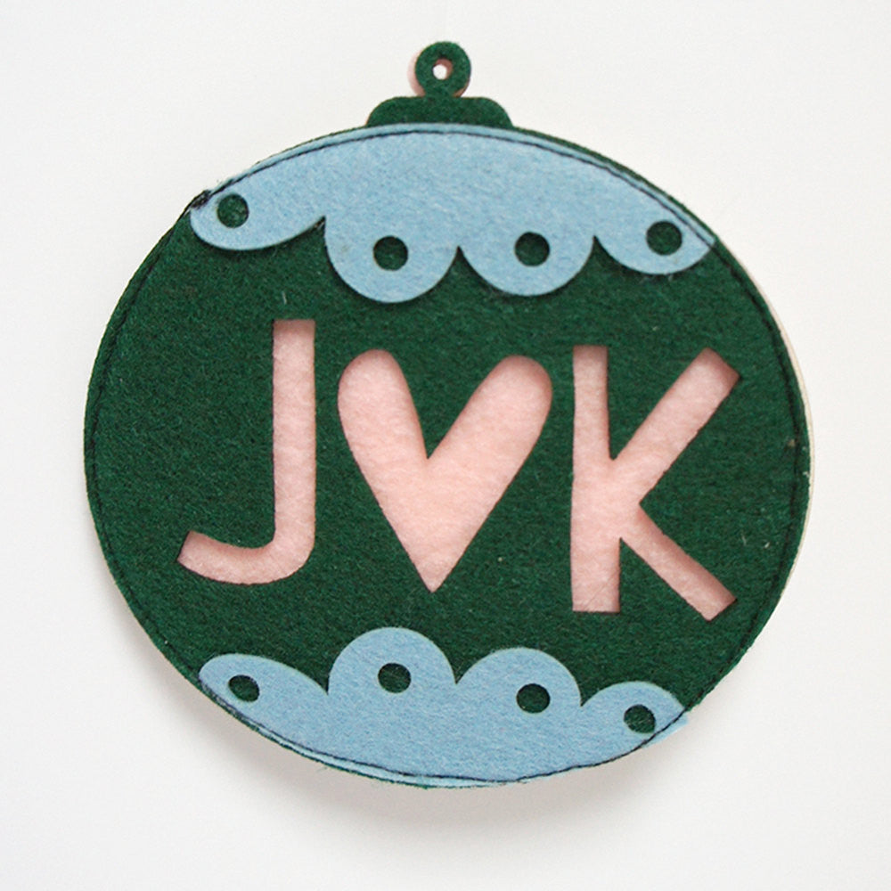 Personalised Felt Christmas Couples Bauble - Connie Clementine