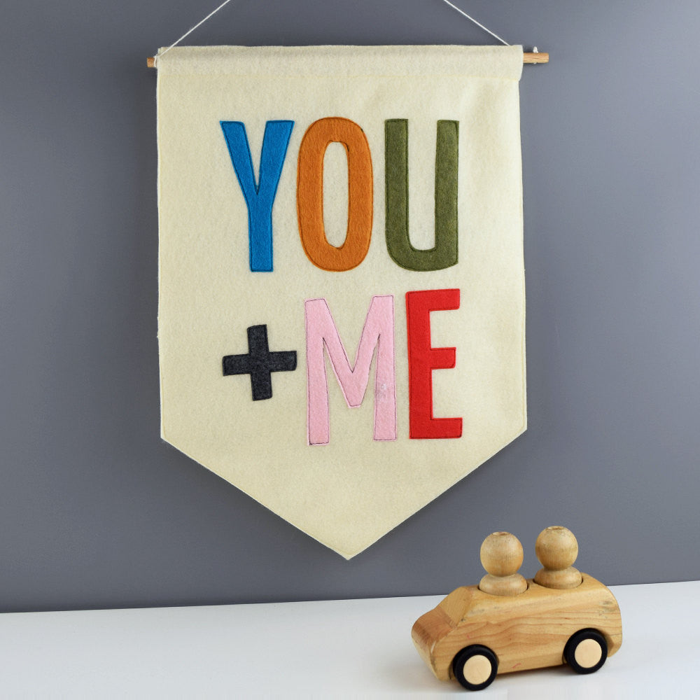 You + Me Felt Banner Wall Flag - Connie Clementine