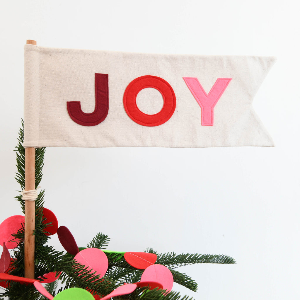 Joy  tree topper flag