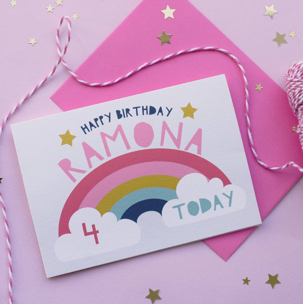 Rainbow Personalised Child's Birthday Card - Connie Clementine