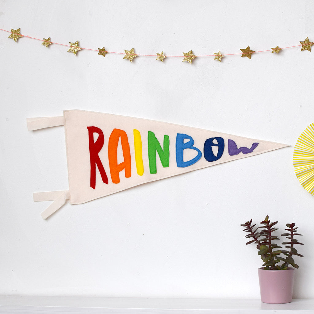 Rainbow pennant flag - Connie Clementine