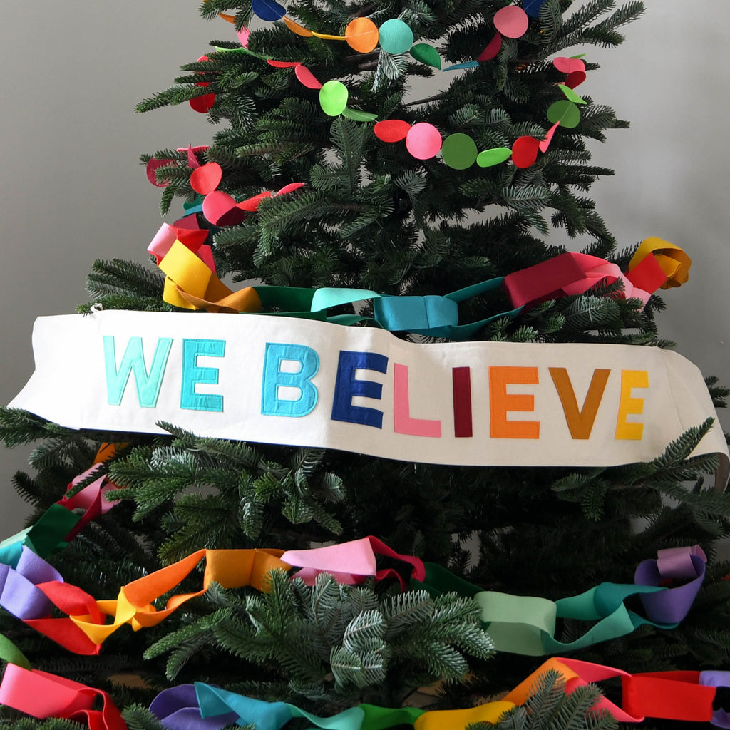 We Believe Christmas Tree Sash
