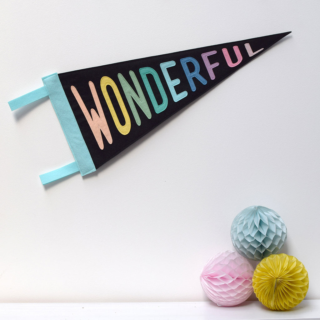 Wonderful Pennant Flag Black - Connie Clementine