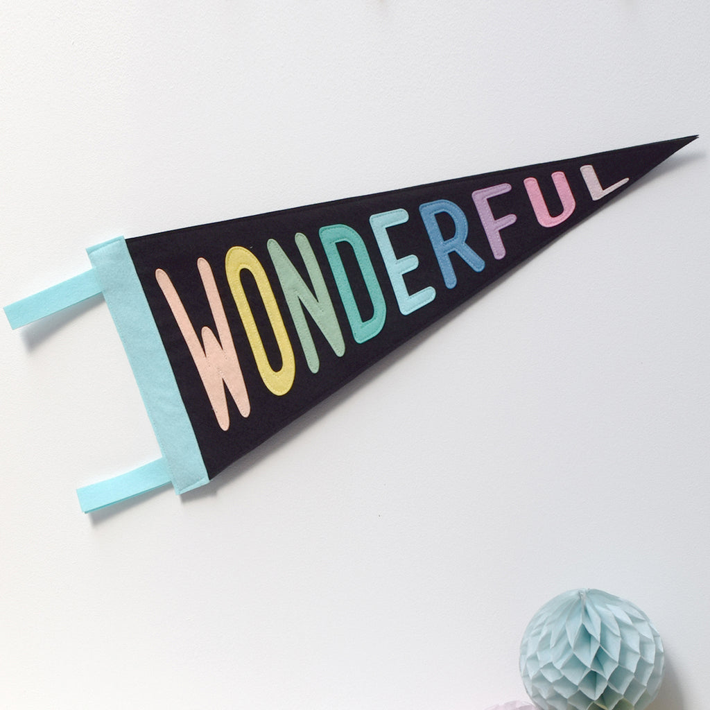 Wonderful Pennant Flag Black - Connie Clementine