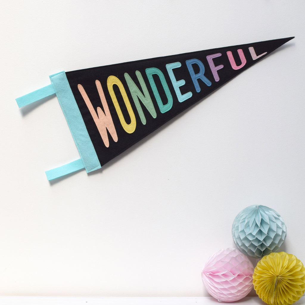Wonderful Pennant Flag Black - Connie Clementine