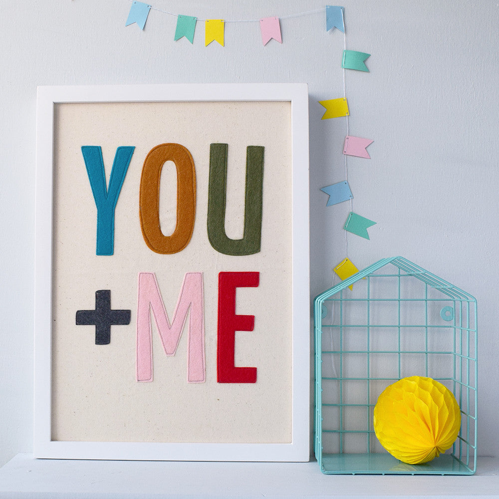 You + Me Textile Artwork Multi Coloured - Connie Clementine