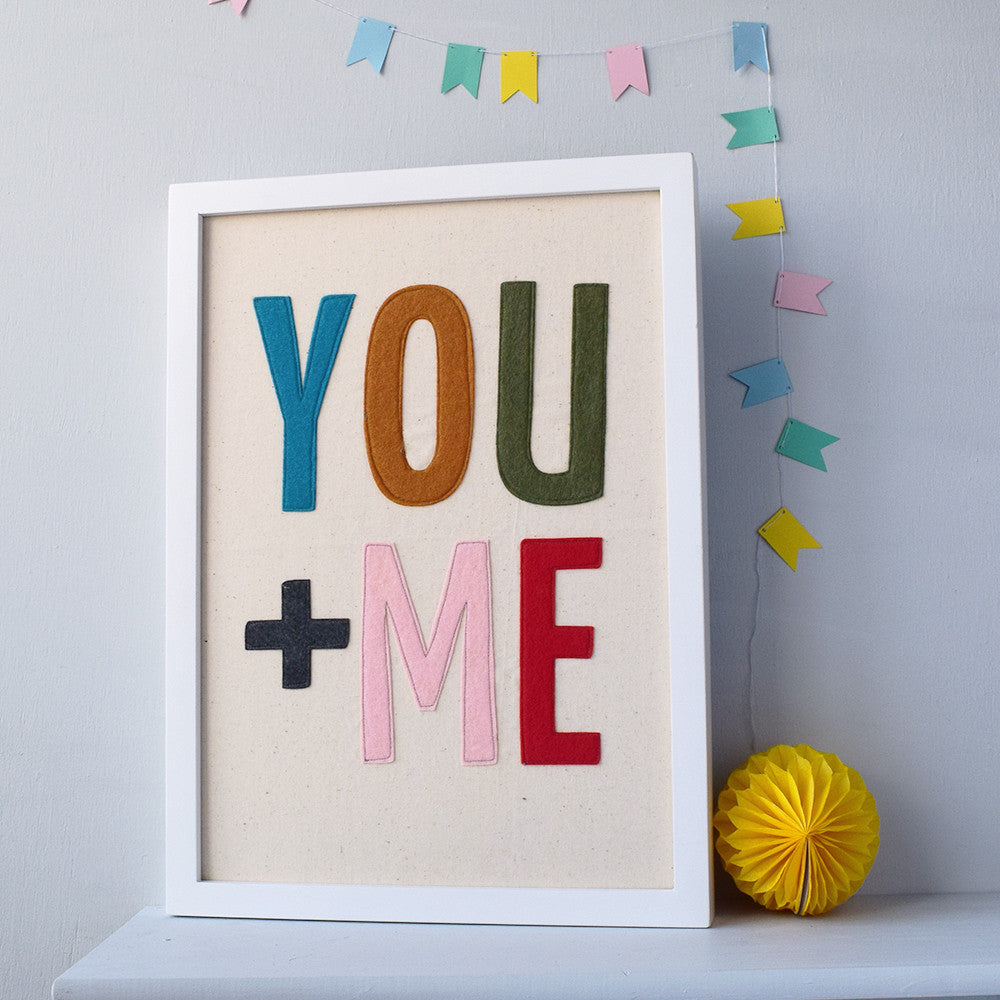 You + Me Textile Artwork Multi Coloured - Connie Clementine